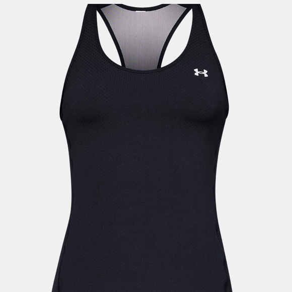 NWOT Under Armour Women's HeatGear Armour Racer Tank top size medium black mesh - Picture 4 of 11